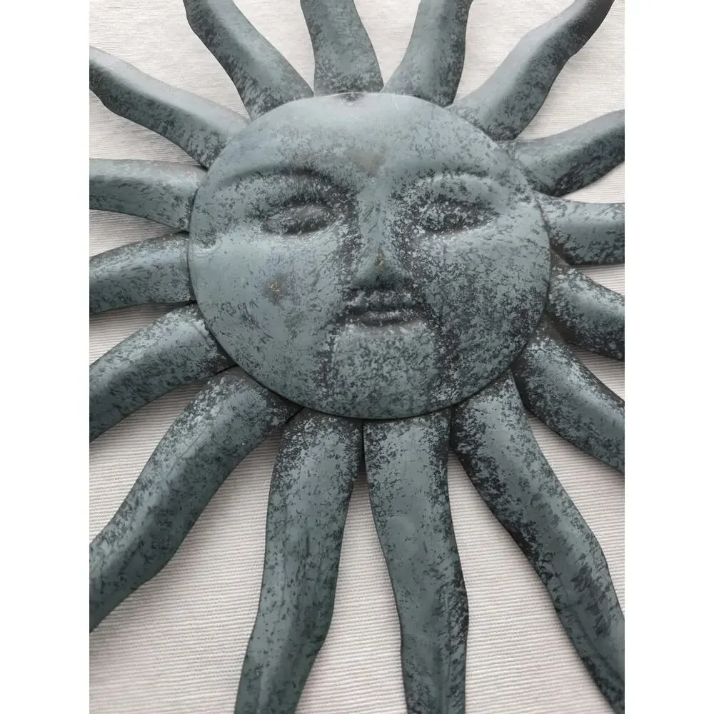 Rustic Metal Sun Wall Art Patina Celestial 90s Vintage - Picture 3 of 7